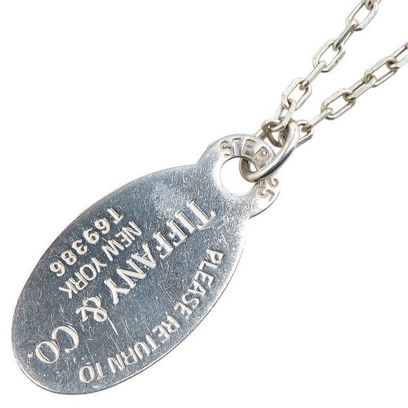 Tiffany & Co Jewelry - Tiffany & Co Silver Oval Dog Tag Necklace